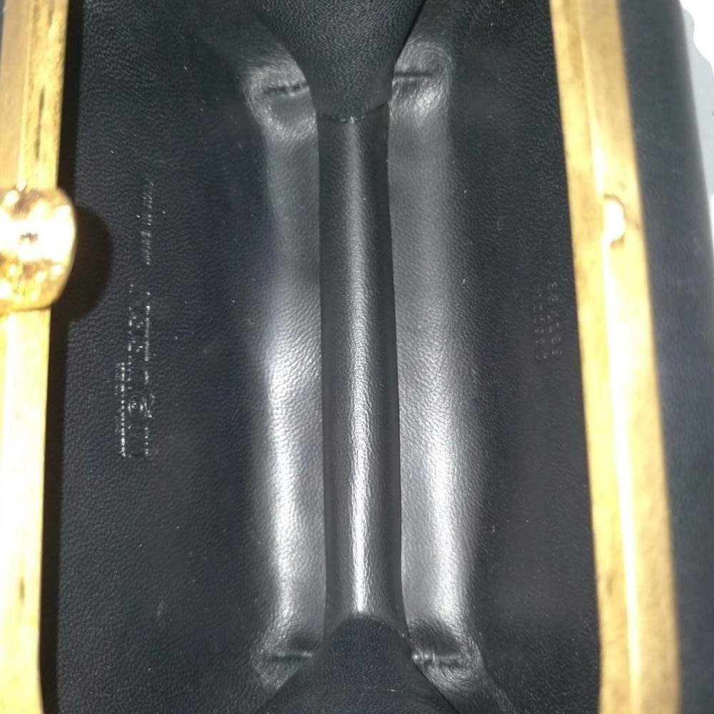✨🛍️ Alexander McQueen Black Leather & Swarovski Crystal Skull Box Clutch - Picture 2 of 4